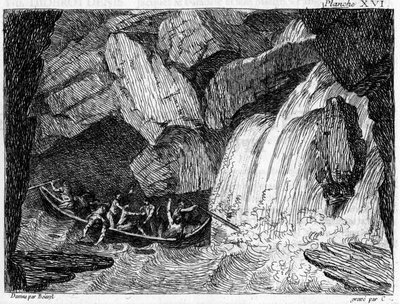 Kupferstich in „Malerische Reise und Navigation. Ausgeführt auf einem Teil der Rhone, die als nicht schiffbar gilt“ 1795. von Boissel De Monville Thomas Charles. von Unknown artist