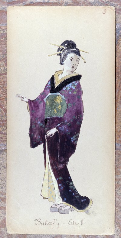 Kostüm von Madame Butterfly Akt II für die Uraufführung von Madame Butterfly von Giacomo Puccini, 1904. Sammlung des Museo della Scala in Mailand von Unknown artist