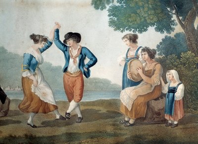 Tänzer in Frascati bei Rom, Italien. Anonymes Gemälde von Unknown artist