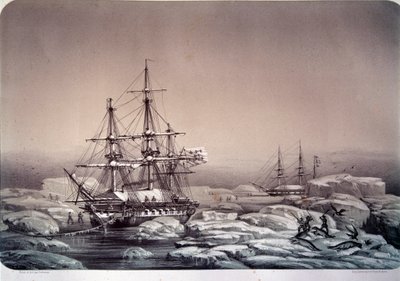 Expeditionen in der Antarktis: das Schiff „Astrolabe“ (neuer Name der „Shell“) von Jules Dumont d