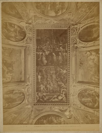 Florenz - Palazzo Vecchio. Saal von Clemens VII, Krönung von Kaiser Karl V von Unknown artist