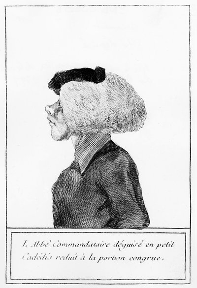 Französische Revolution: nach der Bereitstellung des Kirchenguts für die Nation, Darstellung eines verkleideten Abtes - Gravur von Unknown artist