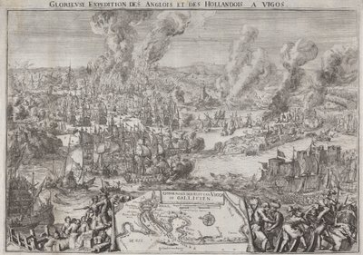Glorieuse Expedition des Anglois et des Hollandois a Vigos (Admiral Rookes Sieg bei Vigo, 12. Oktober 1702) von Unknown artist