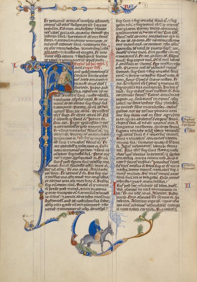 Initial F: David befiehlt die Enthauptung eines Amalekiters von Unknown artist