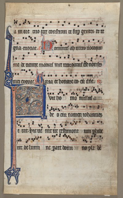Blatt aus einem Choralbuch: Verkündigung an Zacharias von Unknown artist