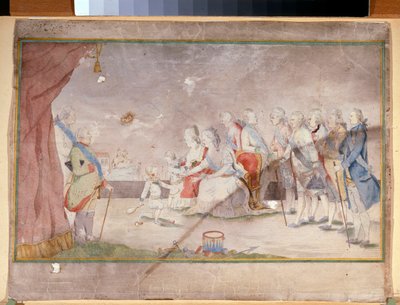 Die Kaiserin Katharina II. mit ihrer Familie und ihren Höflingen von Unknown artist