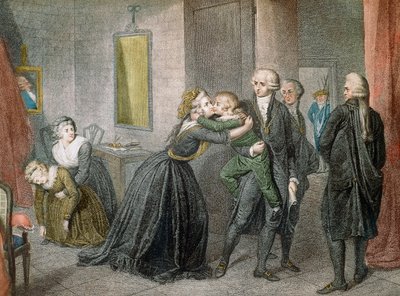 Louis XVII wurde am 3. Juli von seiner Mutter Marie Antoinette getrennt von Unknown artist