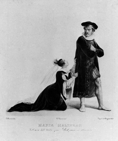 Maria Garcia genannt die Malibran (1808-1836) Sängerin in „Otello“ von Giuseppe Verdi: „Padre se me abbandoni...“ von Unknown artist
