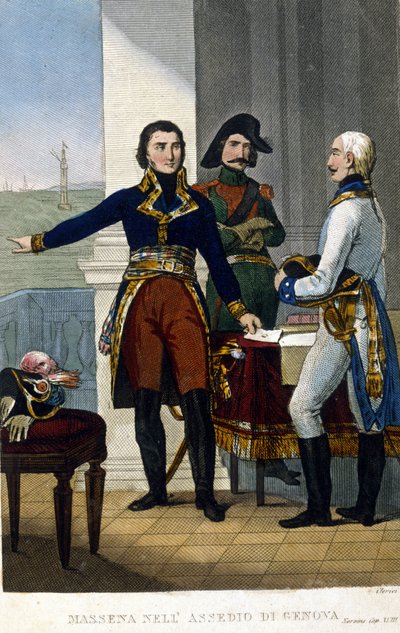 Marschall André Masséna (1756-1817) bei der Belagerung von Genua im April 1800 von Unknown artist
