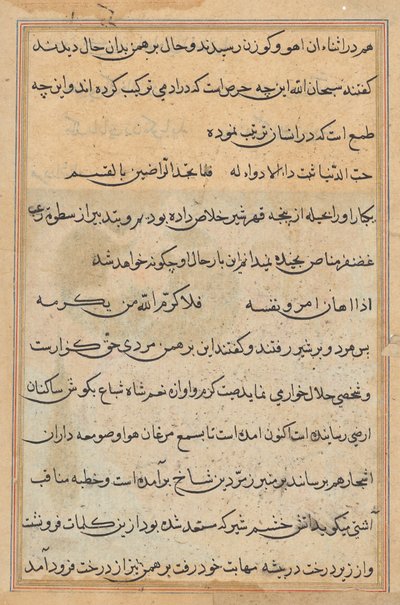 Seite aus Geschichten eines Papageis (Tuti-nama): Textseite von Unknown artist