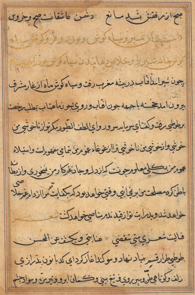 Seite aus Geschichten eines Papageis (Tuti-nama): Textseite von Unknown artist