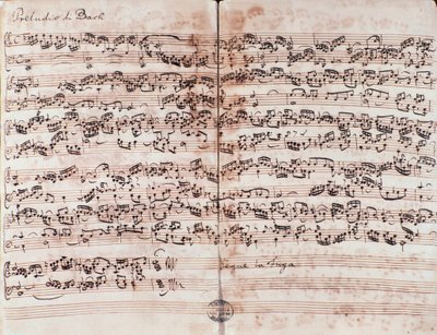 Seite des Präludiums in C aus Das wohltemperierte Klavier von Johann Sebastian Bach von Unknown artist