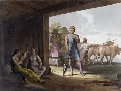 Paternalistische Kolonisation durch Jesuiten unter Nutzung des Know-hows der Tupi-Guaranis-Indianer in Paraguay von Unknown artist