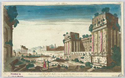 Guckkasten, Balbec Pl. 4, Ruinen des Großen Tempels von Balbec, auf denen die Türken Türme errichtet haben, 60 von Unknown artist
