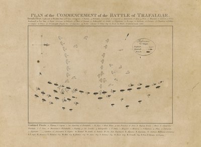 Plan des Beginns der Schlacht von Trafalgar von Unknown artist