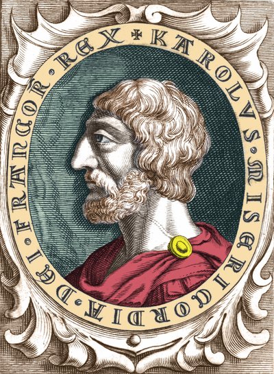Porträt von Karl dem Großen oder Karl I. der Große (742 - 814), König der Franken von Unknown artist