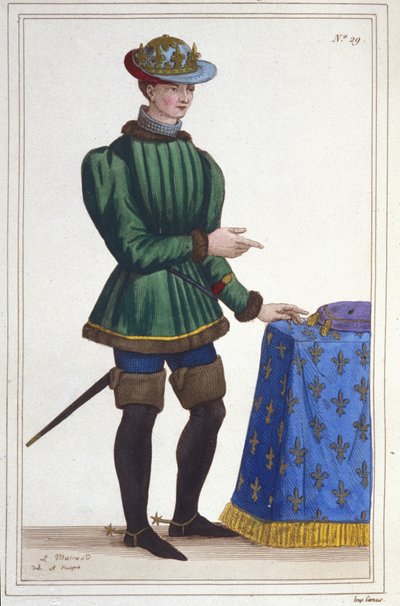 Porträt von Karl VII. (1403 - 1461), König von Frankreich, Gravur von 1830 von Unknown artist