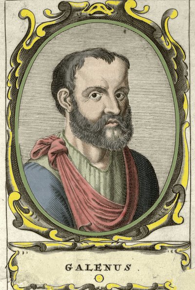 Porträt von Claude Galien (Claudio Galeno oder Claudius Galenus oder Galen, ca. 131 - ca. 201), griechischer Arzt. Gravur aus dem 18. Jahrhundert von Unknown artist