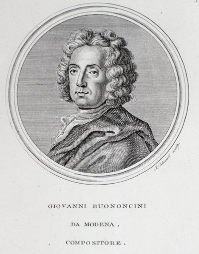 Porträt des italienischen Barockkomponisten und Cellisten Giovanni Battista Bononcini von Unknown artist
