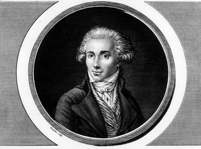 Porträt von Marguerite Elie Guadet, französischer Politiker. Gravur in 
