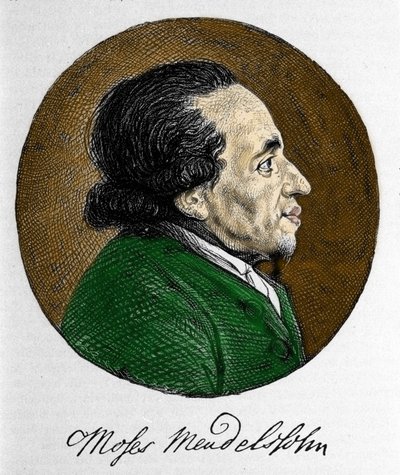 Porträt von Moses Mendelssohn (1729 - 1786), Philosoph und wahrer Begründer des modernen Judentums. Großvater des Musikers Felix Mendelssohn von Unknown artist