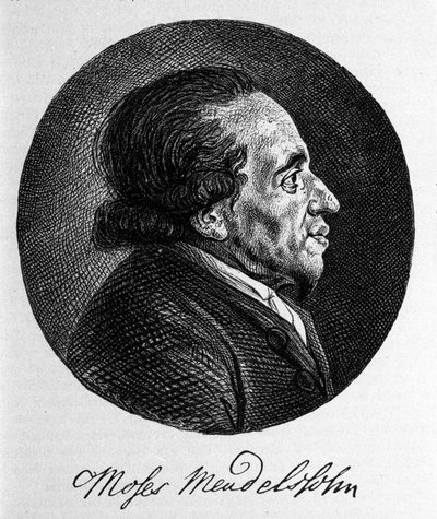 Porträt von Moses Mendelssohn (1729 - 1786), Philosoph und wahrer Begründer des modernen Judentums. Großvater des Musikers Felix Mendelssohn von Unknown artist
