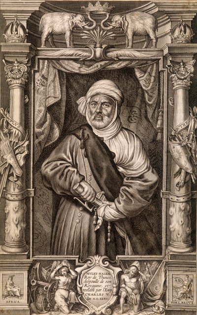 Porträt von Muley Hazen, König von Thunes, seines Königreichs beraubt und von Kaiser Karl V. wiederhergestellt, Tunesien 1535 von Unknown artist