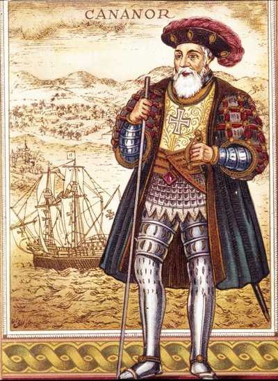 Porträt von Vasco da Gama (Chromolithographie) von Unknown artist