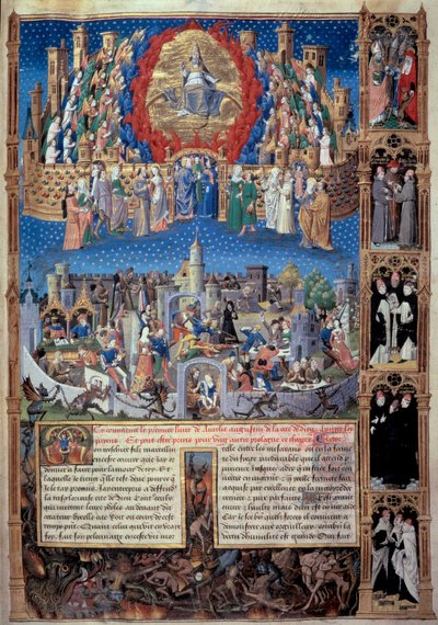 Darstellung der Stadt Gottes und der Stadt der Menschen Miniatur aus „De civitate dei“ von Augustinus von Hippo von Unknown artist