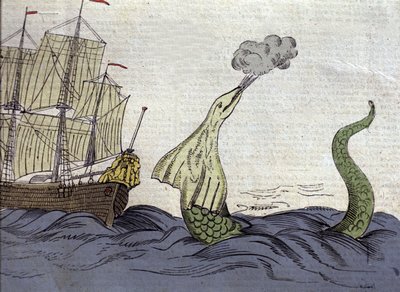 Darstellung der Seeschlange, die der norwegische Missionar Hans Egede (1686-1758) während seiner Reise nach Grönland sah. Gravur des 18. Jahrhunderts von Unknown artist