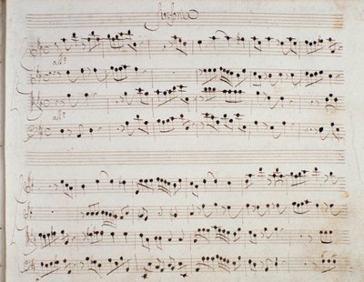 Notenblatt für die Oper Mithridate von Giuseppe Aldrovandini (1706) von Unknown artist
