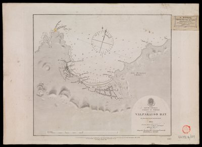 Südamerika, Küste von Chile - Valparaiso Bucht von den Offizieren der HMS 