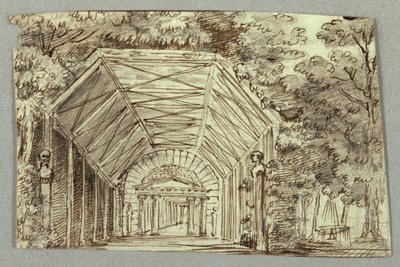 Bühnenbild, Gartenpavillon von Unknown artist