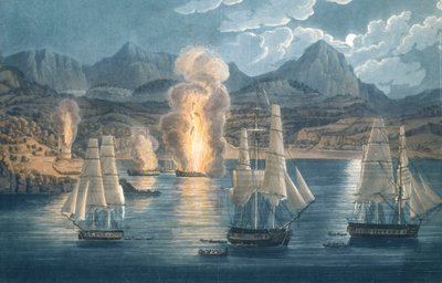 Die Engländer zerstören französische Schiffe in der Bucht von Sagone, Korsika am 30. April 1811 von Unknown artist