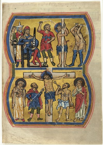 Die Geißelung und die Kreuzigung, aus einem Psalter von Unknown artist