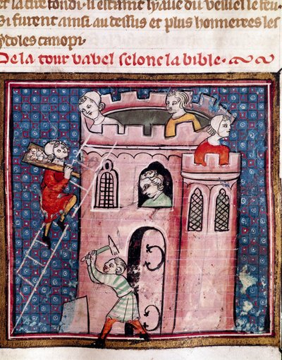 Der Bau des Turms von Babel (Detail) von Unknown artist