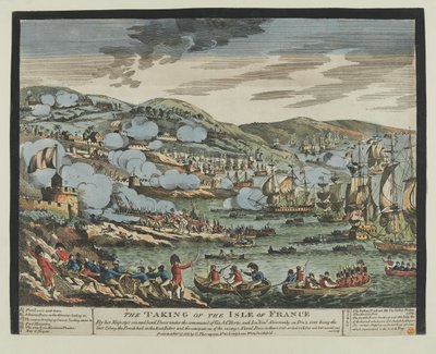 Die Einnahme der Insel Frankreich (Mauritius), 2. Dezember 1810 (Holzschnitt, koloriert) von Unknown artist