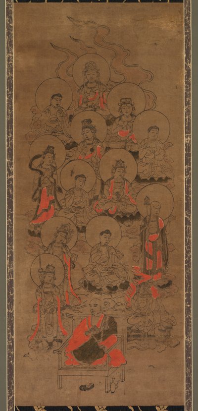 Zwölf Buddhas und Kobo Daishi (Jusanbutsu) von Unknown artist