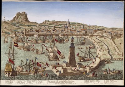 Ansicht von Barcelona und seinem Hafen - optische Ansicht von Unknown artist