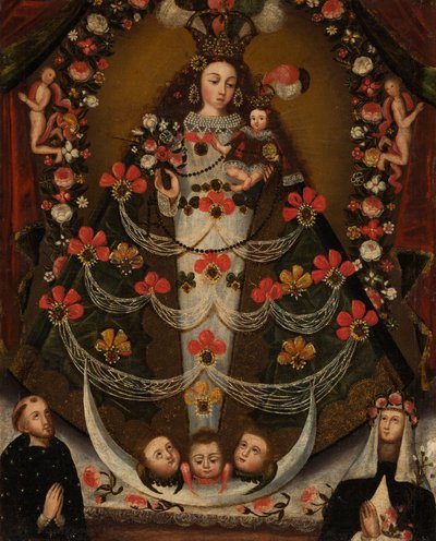 Jungfrau von Pomata mit St. Nikolaus Tolentino und St. Rosa von Lima von Unknown artist