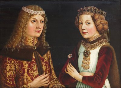 Hochzeitsporträt von Ladislaus dem Posthumen und Magdalena von Valois - Anonym - 1457 - Szépművészeti Múzeum, Budapest von Unknown artist
