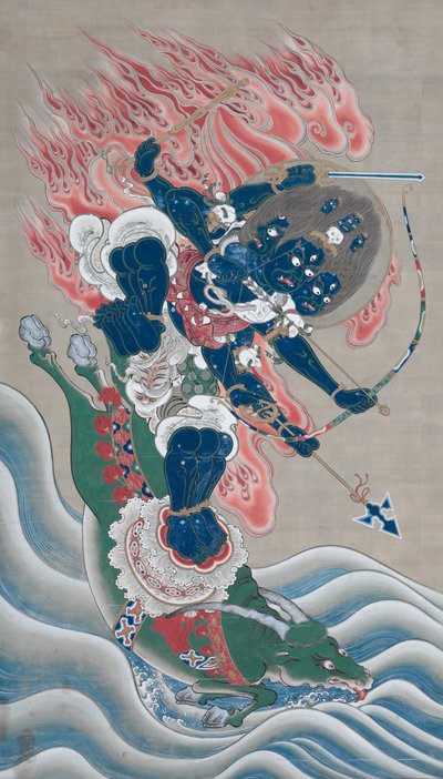 Weisheitskönig der großen Ehrfurcht einflößenden Macht (Daiitoku Myōō) von Unknown artist