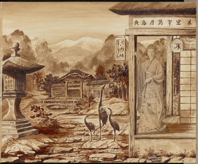 [Frau in japanischer Umgebung] von Unknown artist