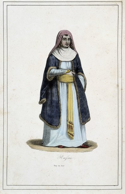 Frau aus Russland - in „Die verschiedenen Völker der Erde“ von Pater Paul Jonhanneaud, Librairie des Bons livres von Unknown artist