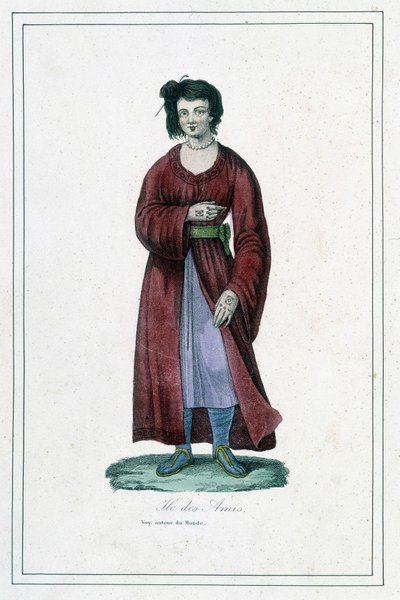 Frau von der Insel der Freunde - in „Album des voyages“ von Unknown artist