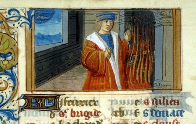 Zodiak Fisch, Kamin - Miniatur, Mittelalter von Unknown artist