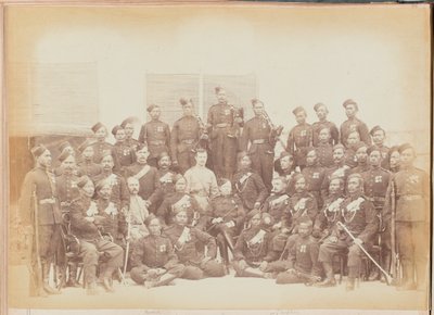Gurkha-Unteroffiziere und Schützen des 4. Gurkha (Gewehr) Regiments von Unknown photographer