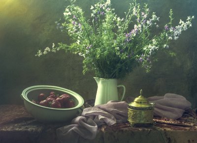 Wildblumen und Erdbeeren von UstinaGreen