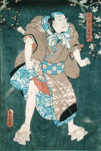 Detail (fünf Charaktere aus einem Stück von Toyokuni) von Utagawa Kunisada