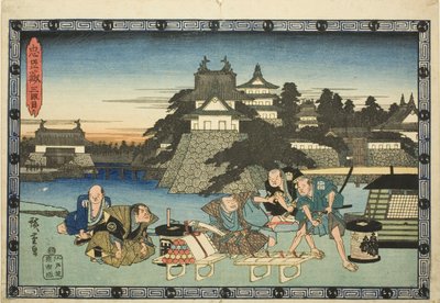 Akt 3, aus der Serie "Die Rache der treuen Vasallen" von Utagawa Hiroshige